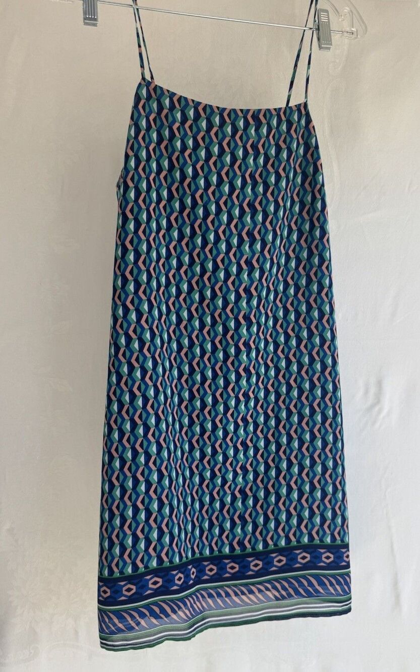 Maeve Anthropologie Spaghetti Strap Dress Silk US Size MediumP Geometric